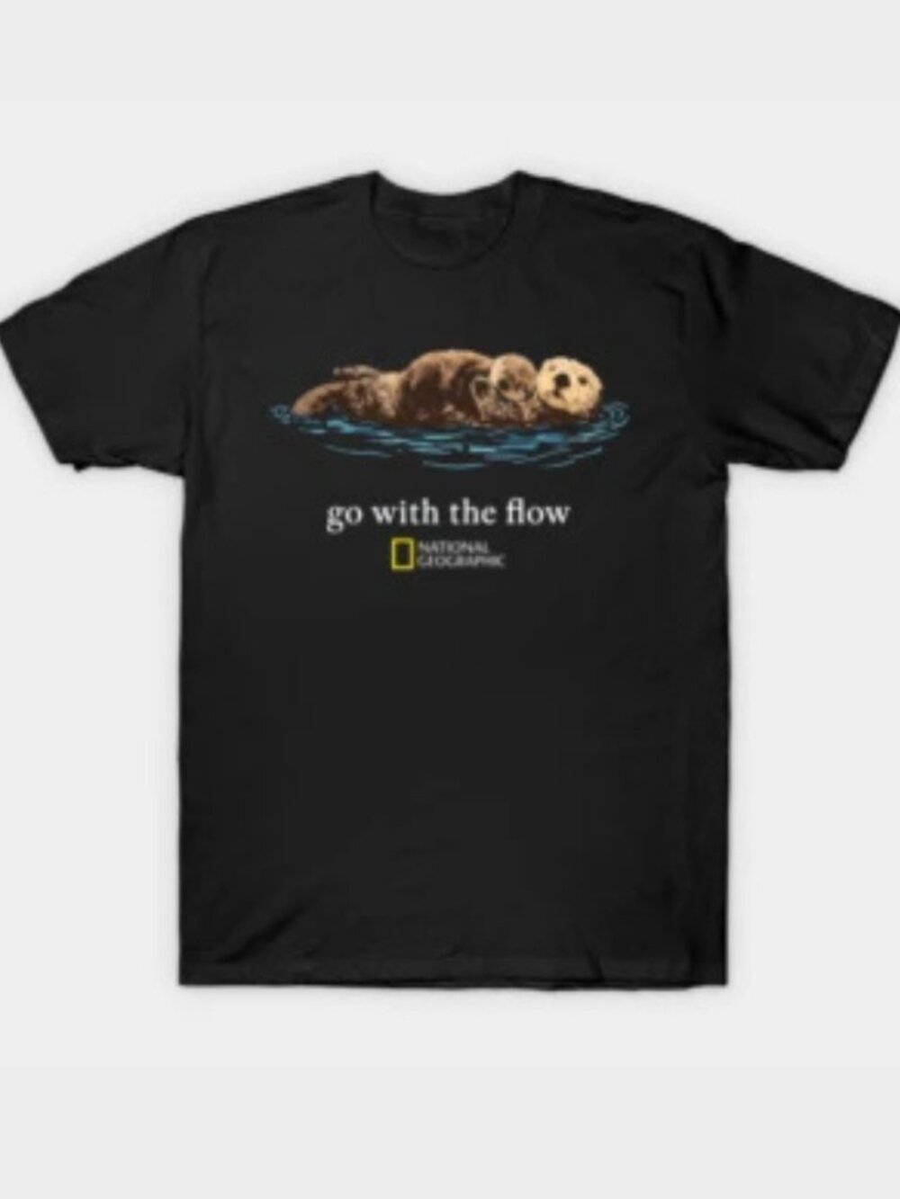 Go With The Flow National Geographic Sea Otter Wildlife Nature T-Shirt Unisex